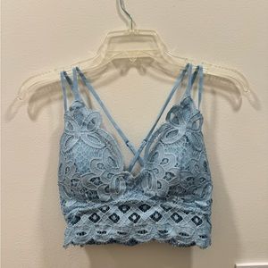 Boutique Ice Blue Lace Tank
